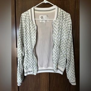 Anthropologie x Tiny Editions Satin Embroidered Bomber Jacket